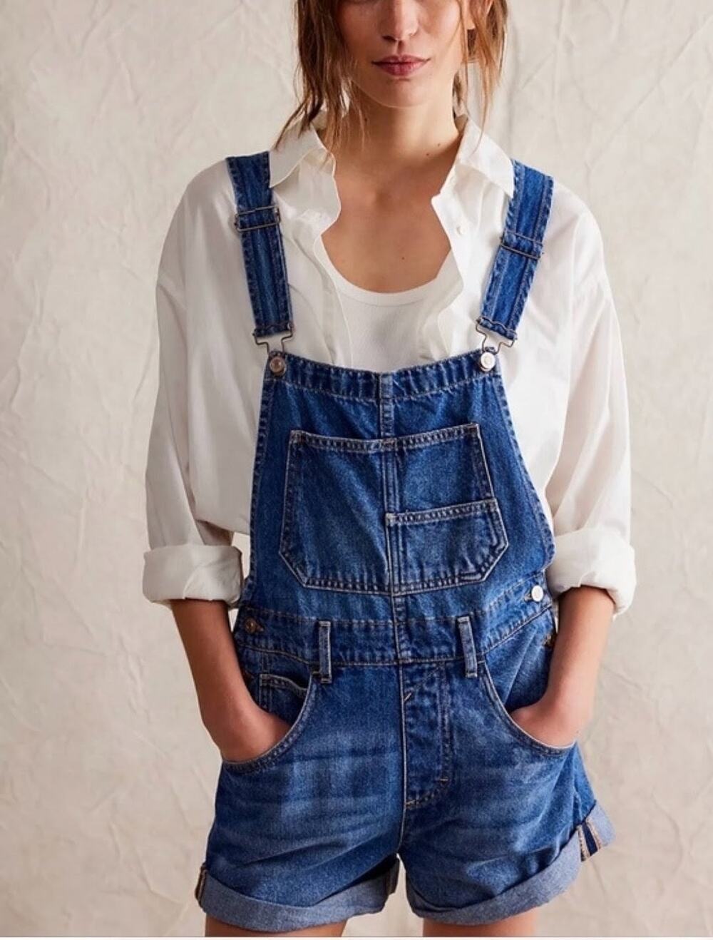 NWT Free People We The Free Ziggy Shortall Blue Size XS